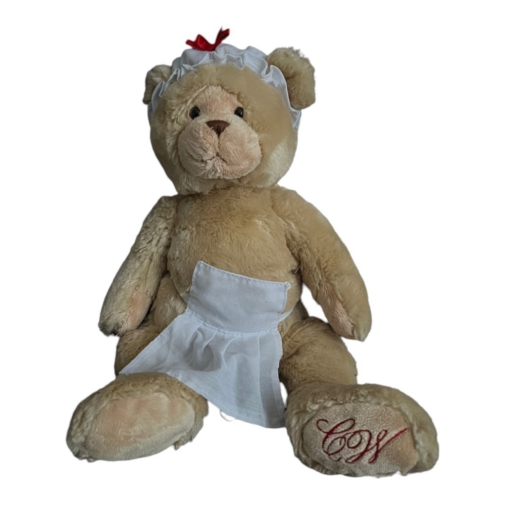 Mary Meyer Colonnial Williamsburg Pilgrim Teddy‎ Bear Bonet Apron 15”